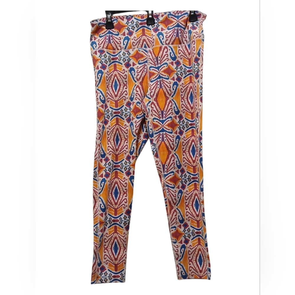 Love. Life. Live -NWOT Multi Colored Geometric Print, Elastic Waist, Leggings - Picture 4 of 9